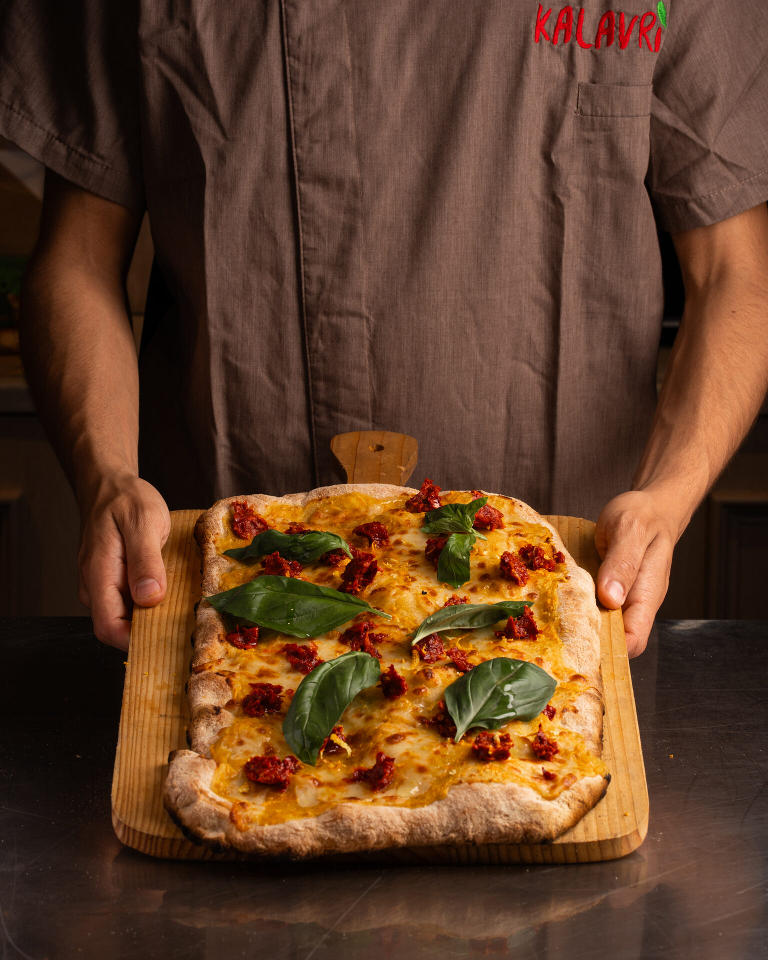 Pizza in pala Kalavrì con nduja